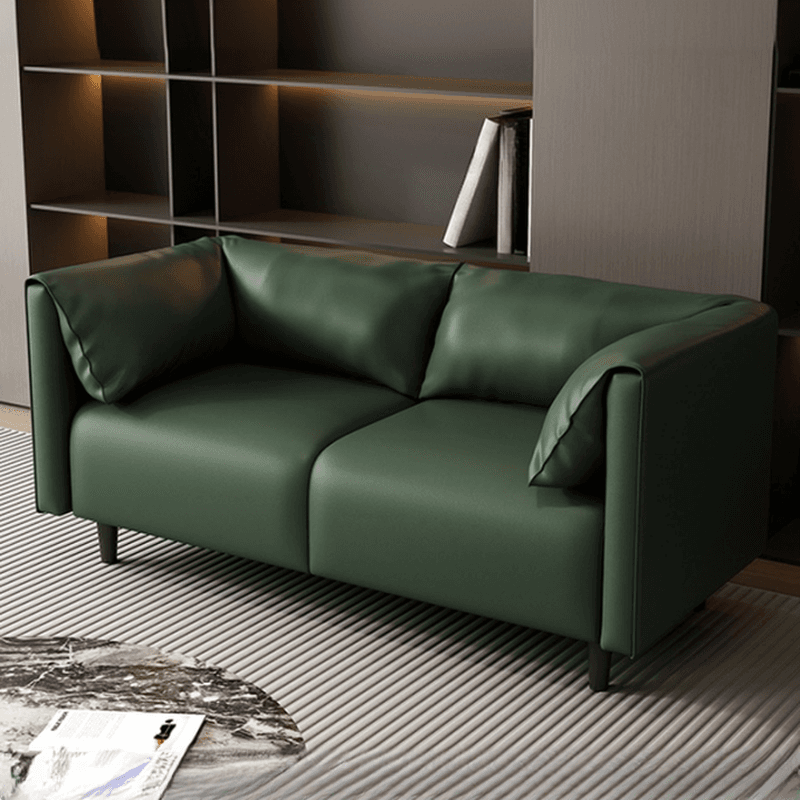 Drawing Room Loveseat with Light Gray/Olive Green/Amber Color Upholstery and Armrest thumbnail 2