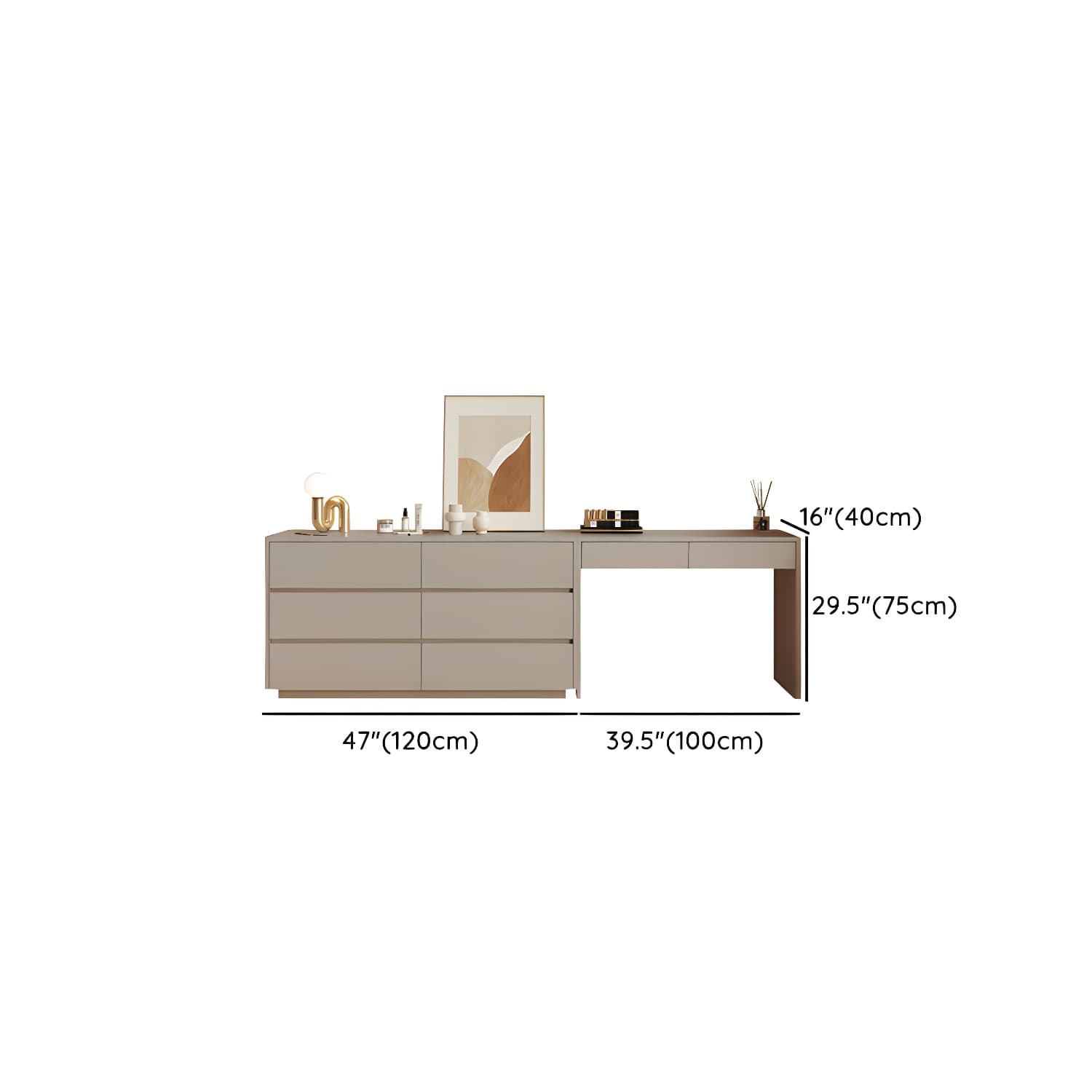 Modern Wood Vanity with Drawers, Large Size, Soft Close Glides, 40cm Width, 75cm Height thumbnail 20