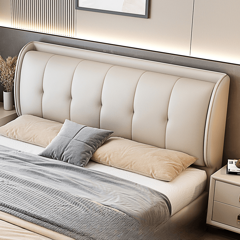 Modish Timber Panel Headboard with No Distressing, Arched/Rectangle/Camelback Shape for Full/King/Queen Bed, Featuring Sponge Upholstery Fill and Standard Height thumbnail 1