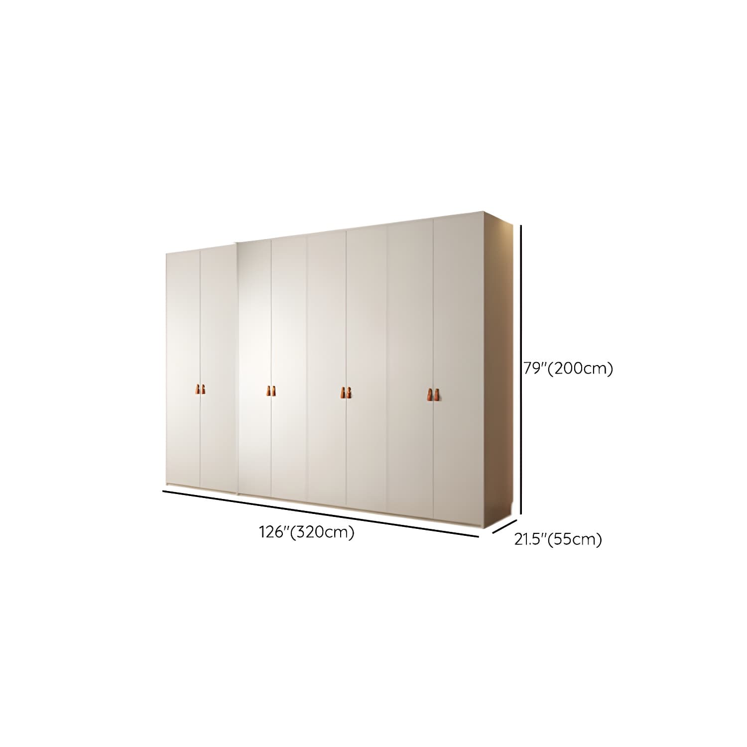 Modern White Wardrobe Cabinet Engineered Wood Wardrobe with Garment Rod thumbnail 31