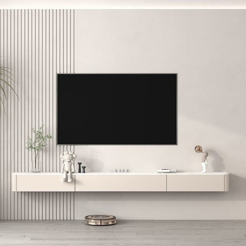 Contemporary Rectangular Wall Mounted TV Stand with Door Living Room thumbnail 3