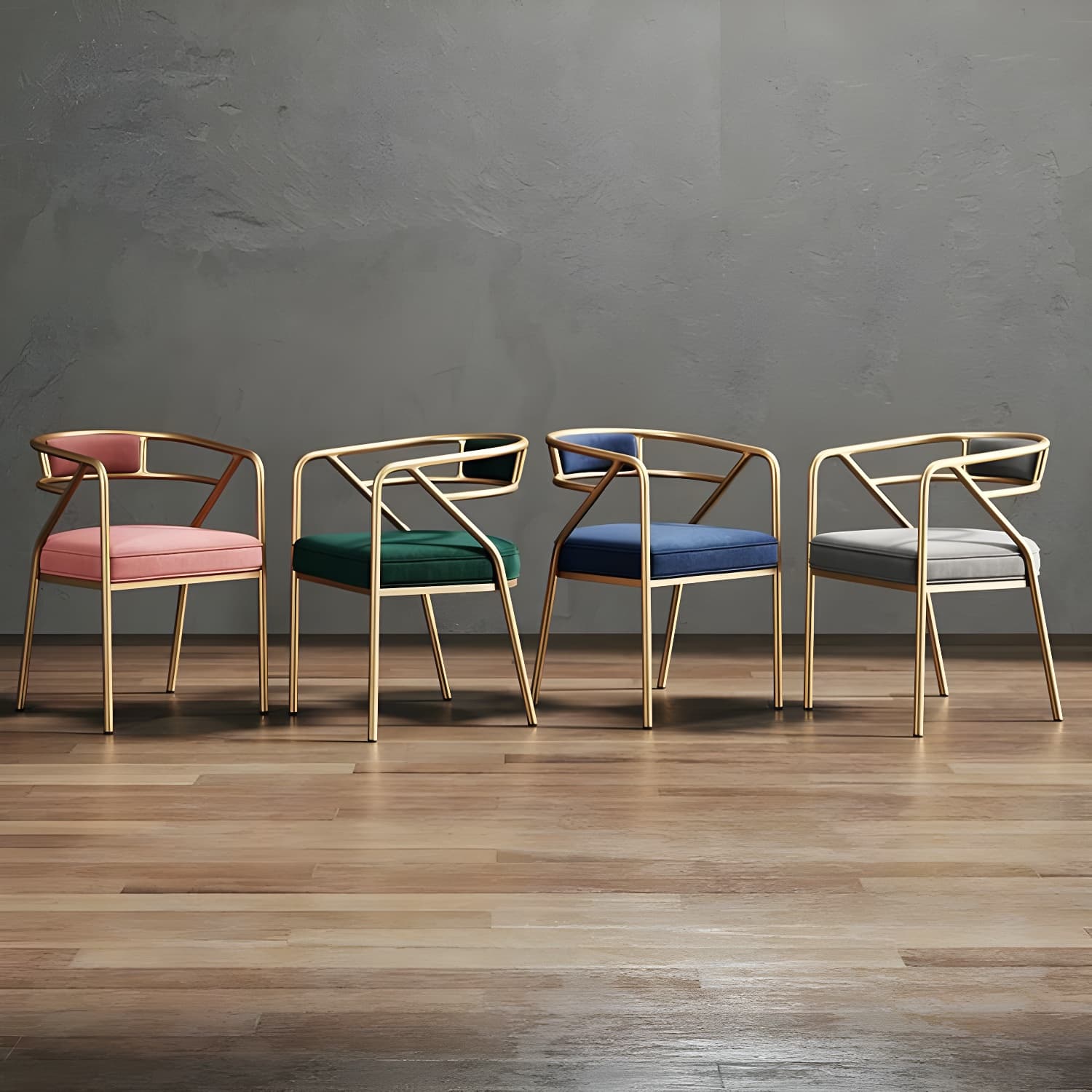 Glam Upholstered Arm Chair with Brass/Gold Legs for Kitchen & Dining thumbnail 14