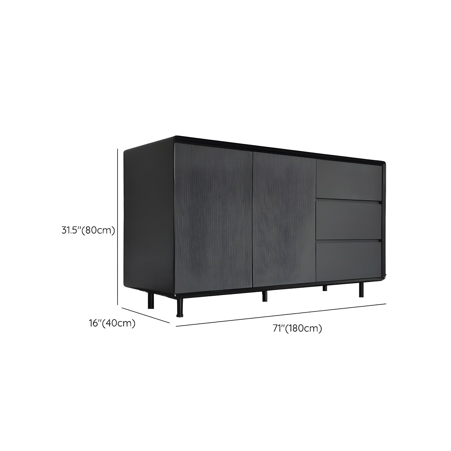 Wood Buffet Table Contemporary Style Side Board with Cabinets and Drawers thumbnail 31