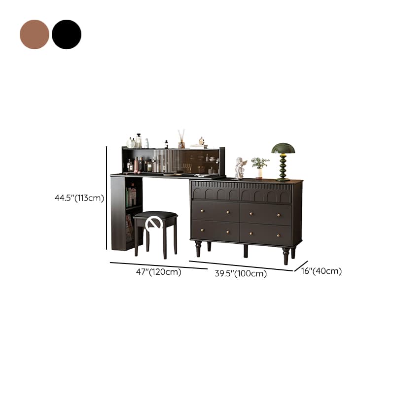 Simplistic Large Vanity Set/Makeup Vanity with Rubberwood Table Top, 4 Drawers/6 Drawers/2 Drawers, Scalable and No Suspension thumbnail 11