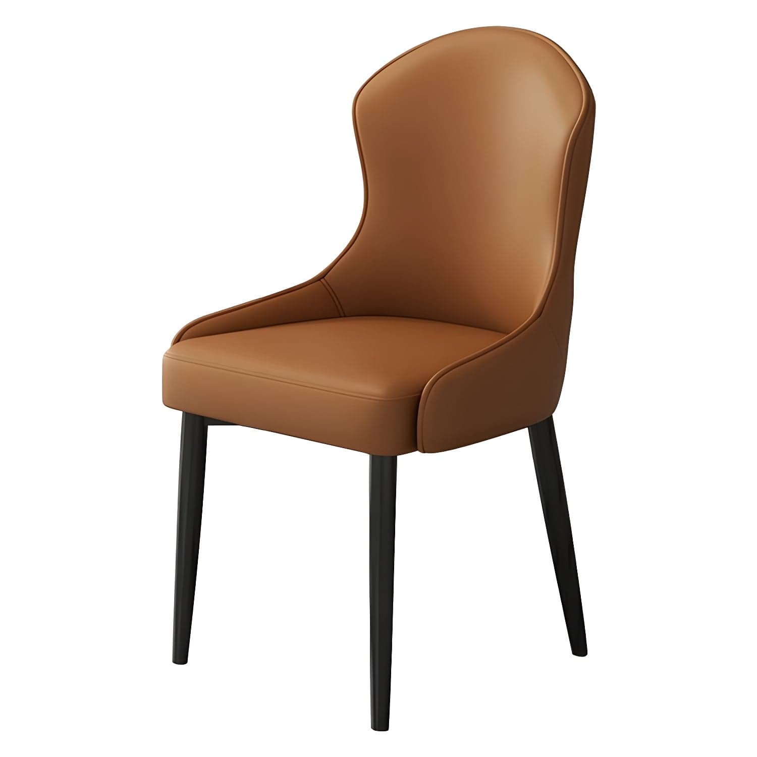 Wingback Faux Leather Side Chair with Metal Legs and Upholstered Seat for Kitchen & Dining thumbnail 1