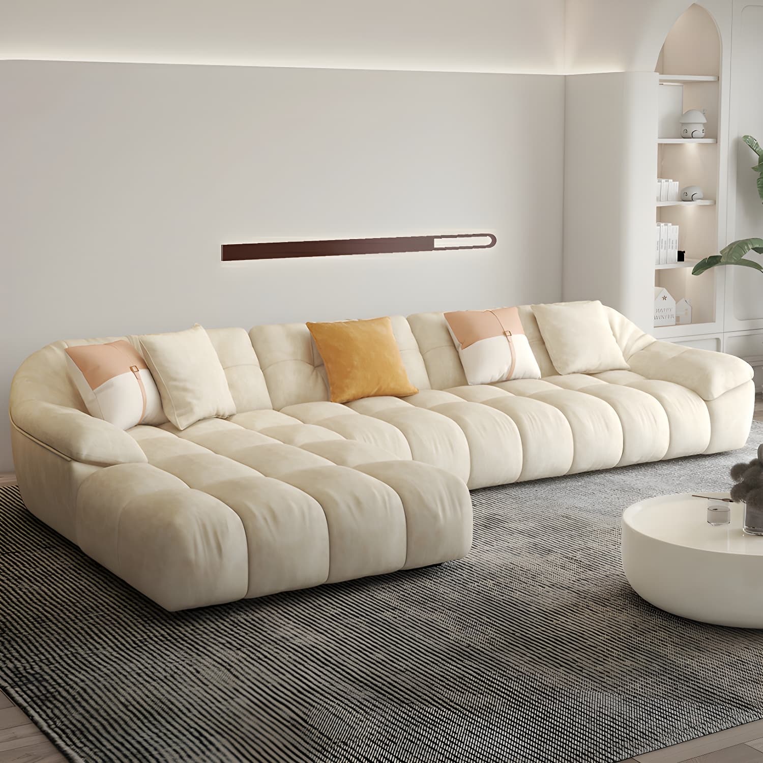 Comfortable Polyester Blend Showcase Sectional Sofa for Contemporary Home Decor thumbnail 1