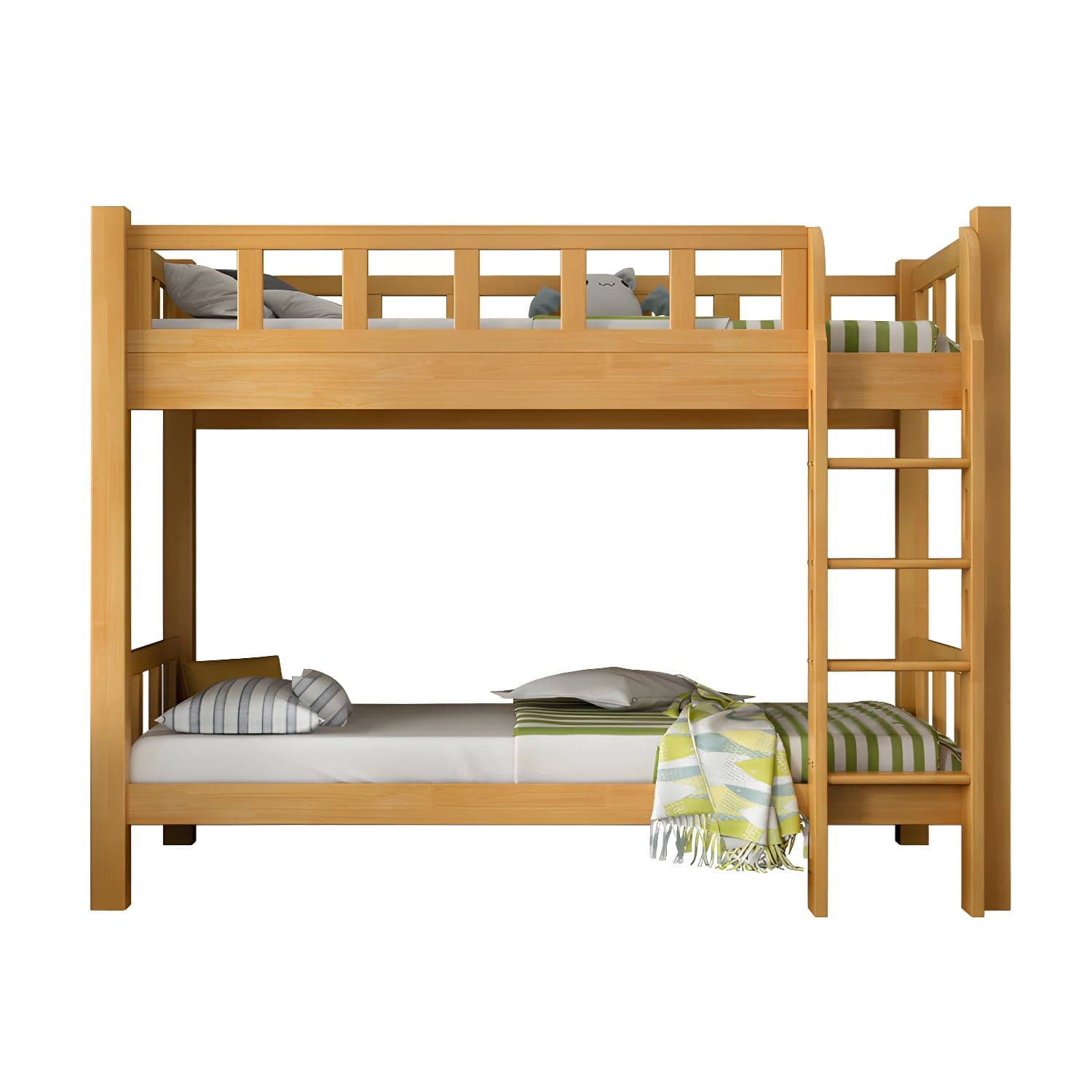 Mid-Century Modern Headboard Bunk Bed Solid Wood Bed with Footboard thumbnail 10