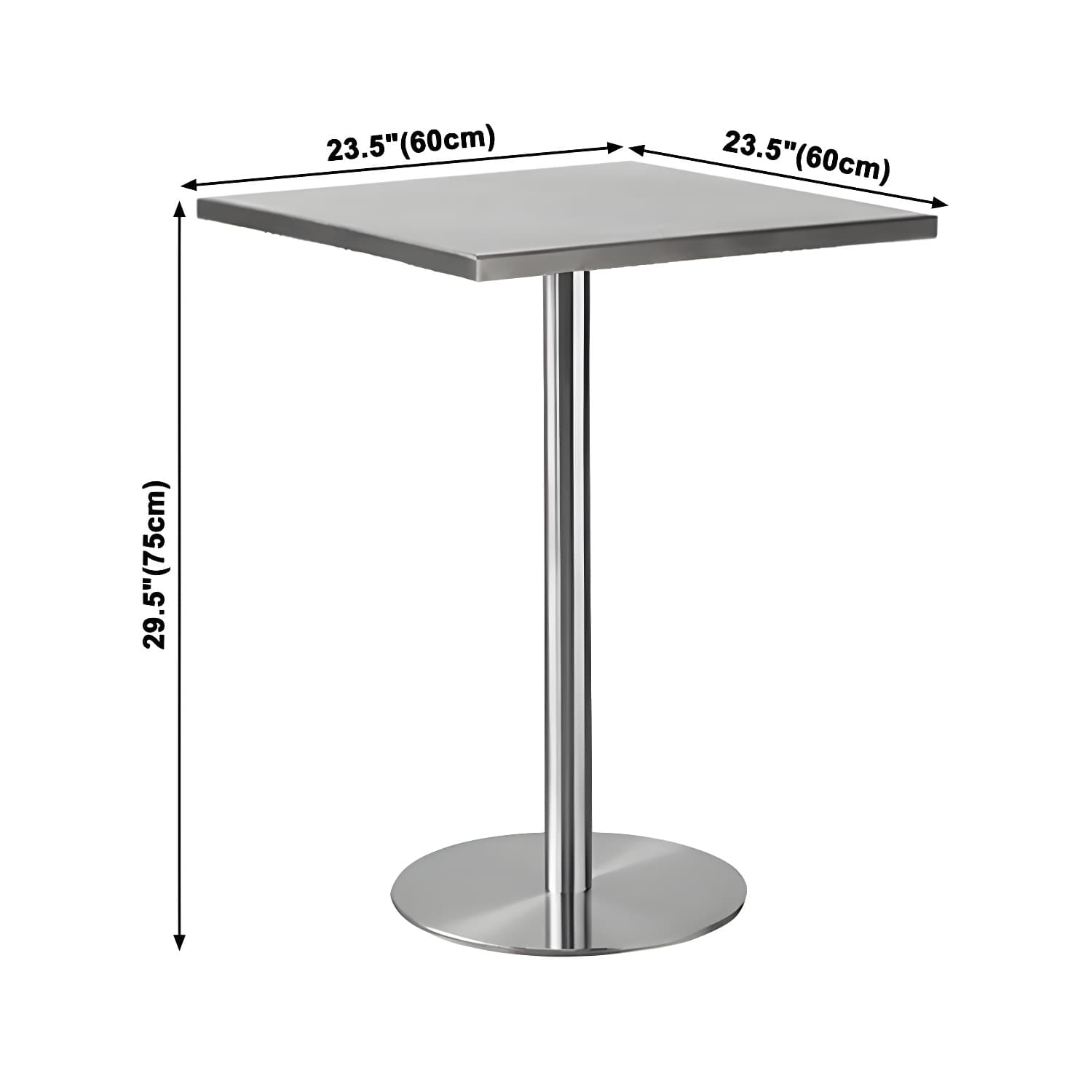 Industrial Dining Room Table Stainless Steel Table with Pedestal Table for Home Kitchen Dinner thumbnail 16