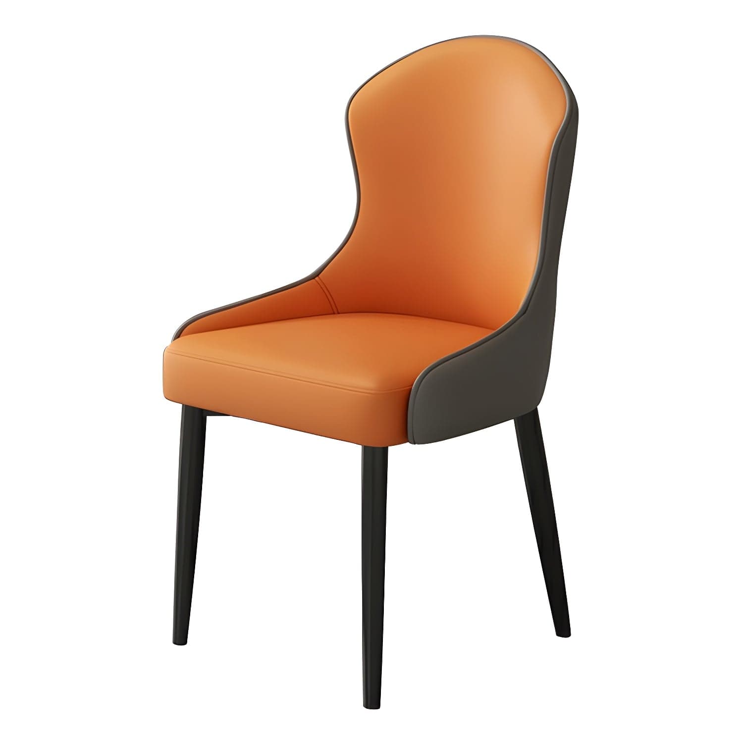 Wingback Faux Leather Side Chair with Metal Legs and Upholstered Seat for Kitchen & Dining thumbnail 12