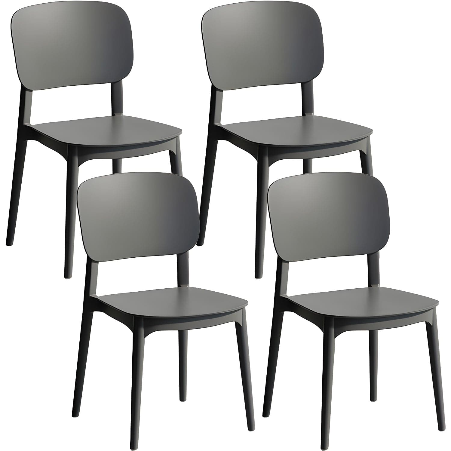 Scandinavian Style Stackable Kitchen&Dining Chair, Plastic and Non-Upholstered thumbnail 3