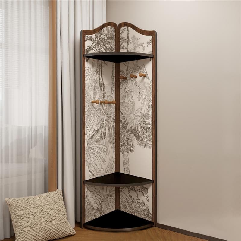 Modern Simple Style Nook Decorative Cabinet with 3/4 Exterior Shelves, Lumber Countertop in Midnight Black thumbnail 7