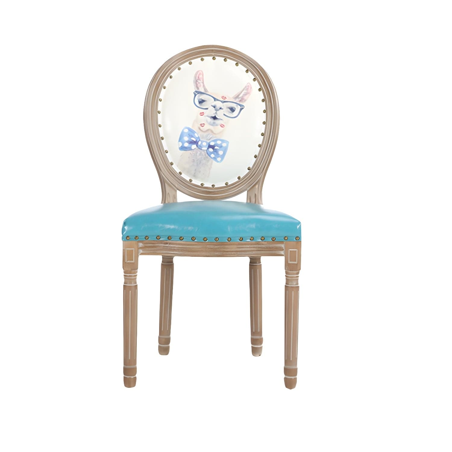 French Country Upholstered Armless Chair Home Solid Wood Dining Chair thumbnail 10