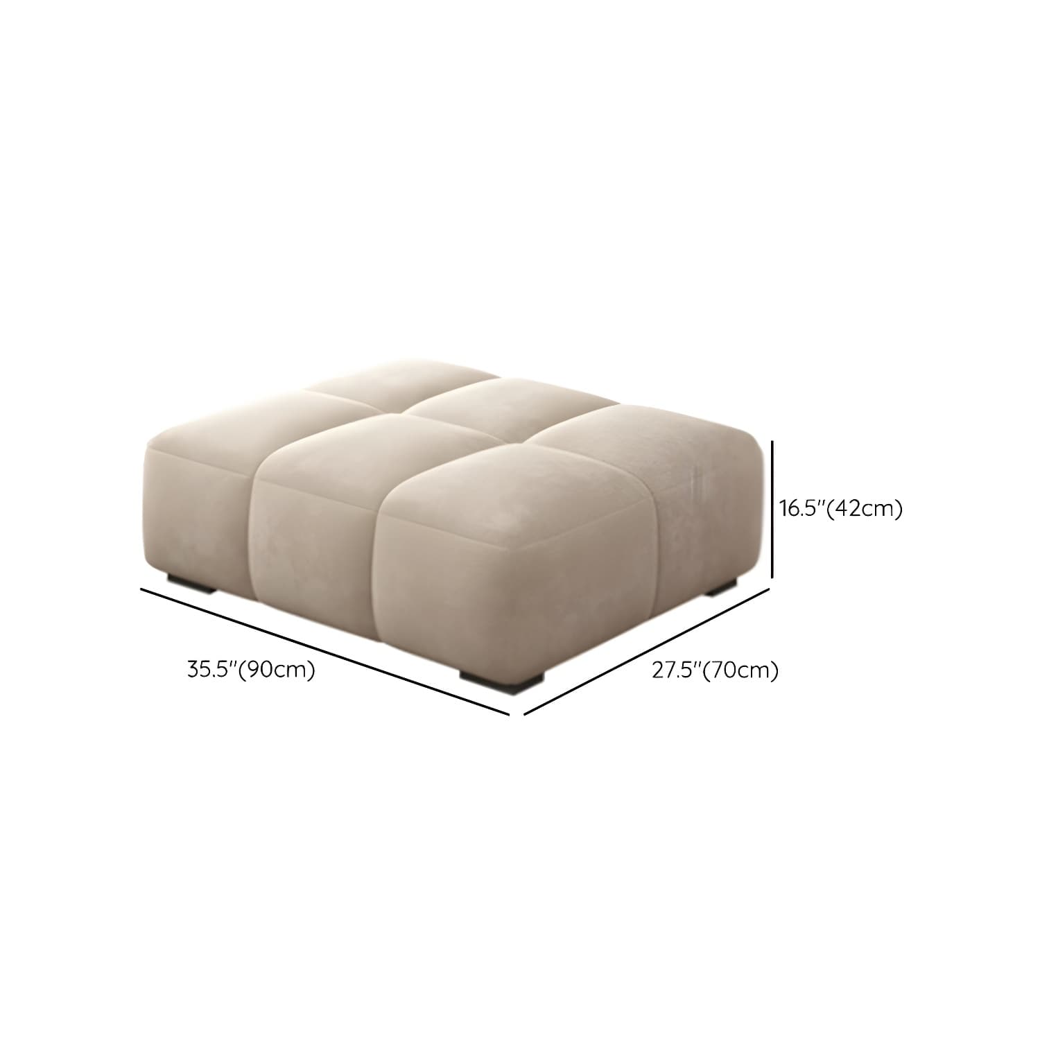Modern Suede Sectional Sofa with Black Pine Wood Frame and Scratch Resistant Design thumbnail 18