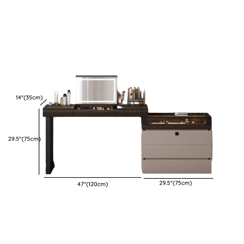 Space-saving Vanity Set with 7/11 Drawers, Lighting, Dividers, 2-in-1 Design, and Adjustable Touch Brightness thumbnail 18