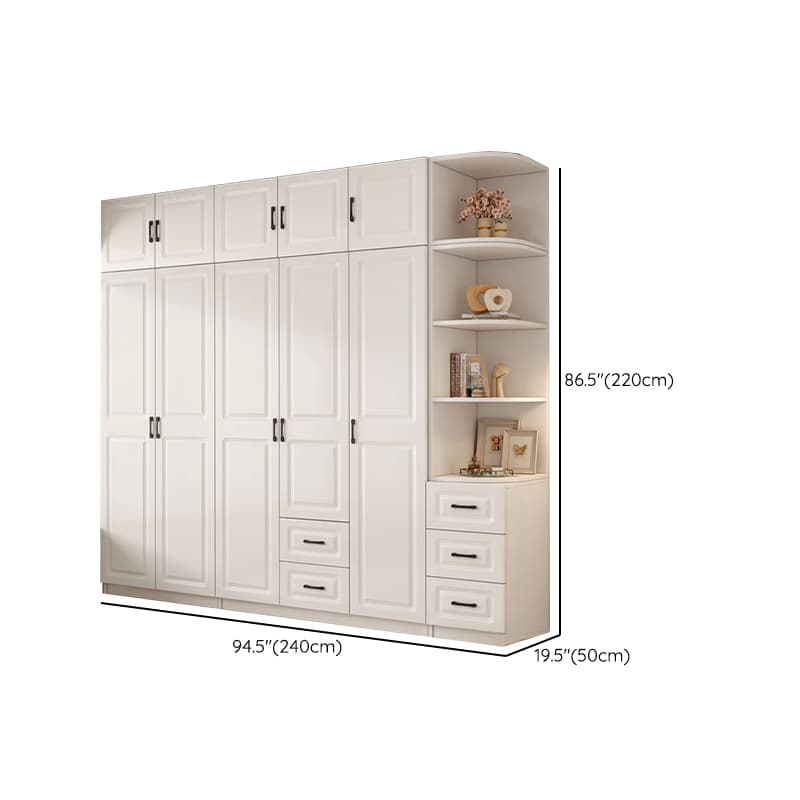 Casual Chalk Timber Wardrobe with Soft Close Drawer and Door, Interior Shelves, Hanging Rod thumbnail 40