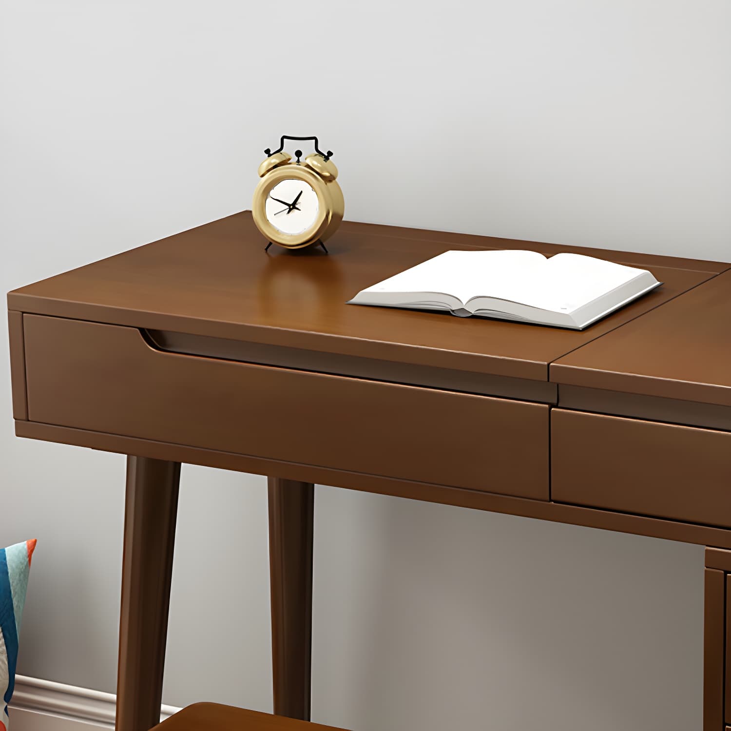Solid Wood 1/4-Drawer Vanity Makeup Table with Mirror and Stool - 17.72" D thumbnail 13