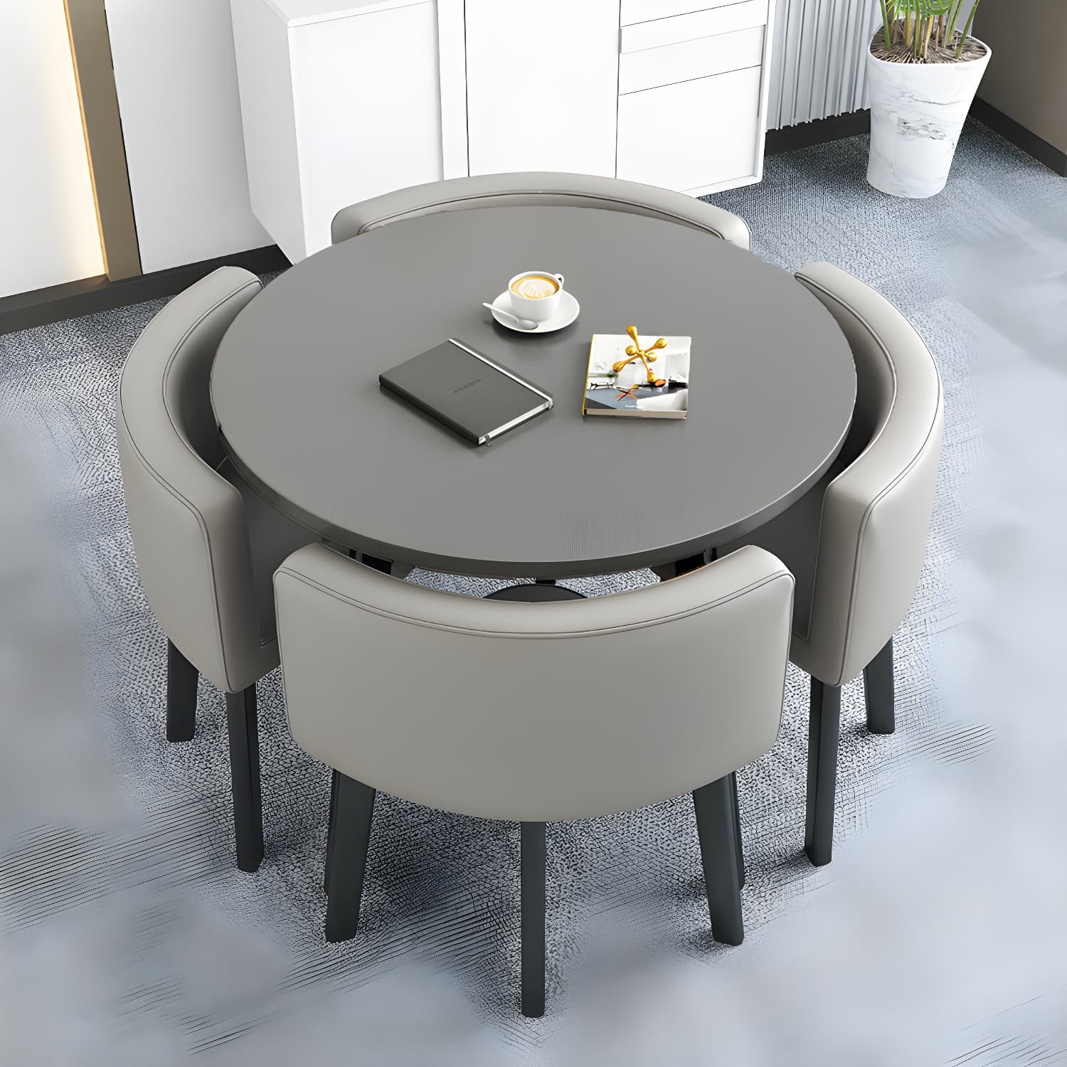 Modern Wood Dining Table Set 5 Pieces Dining Set for Home Use thumbnail 22
