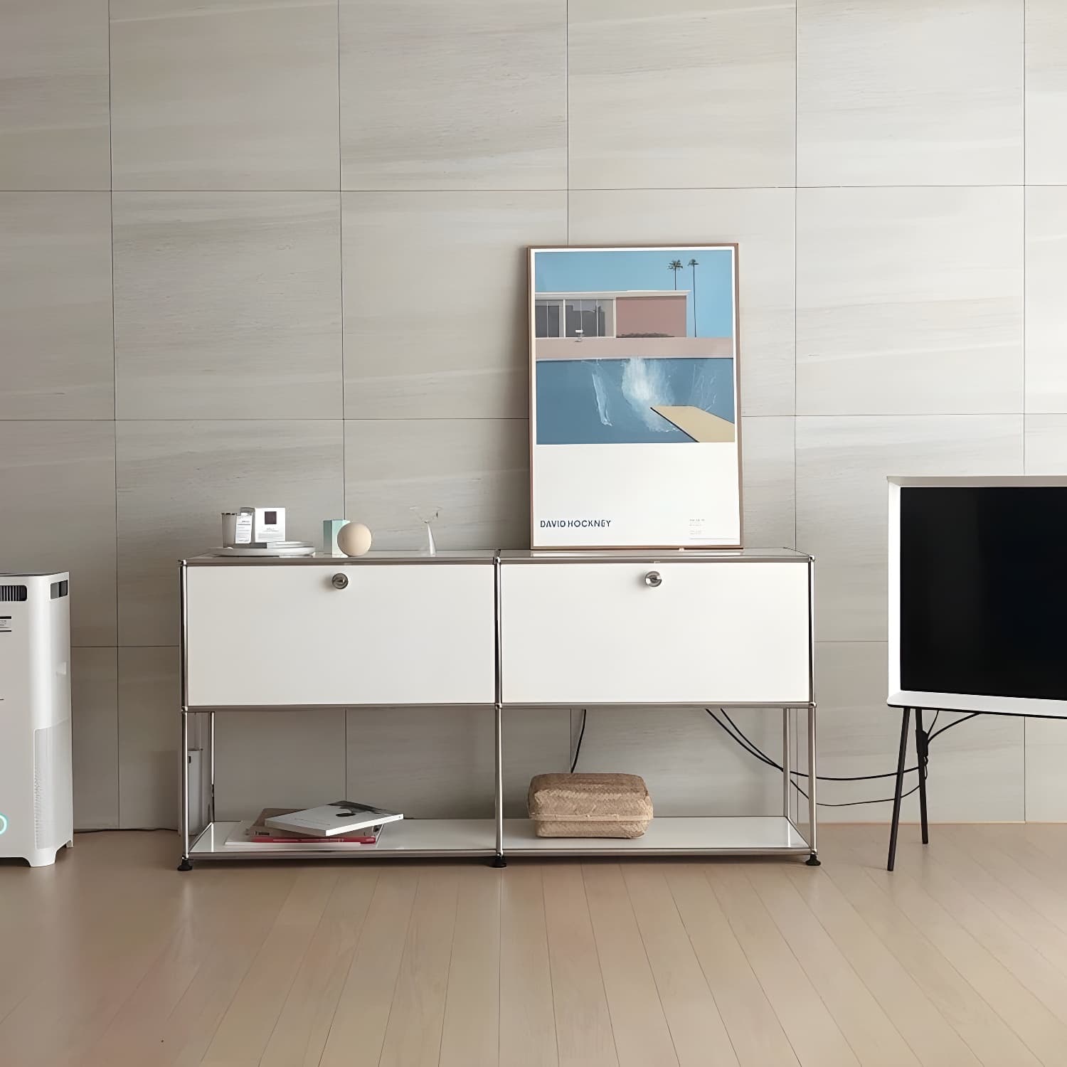 Stainless Steel Sideboard Modern Style Dining Sideboard with Locking Cabinet thumbnail 13