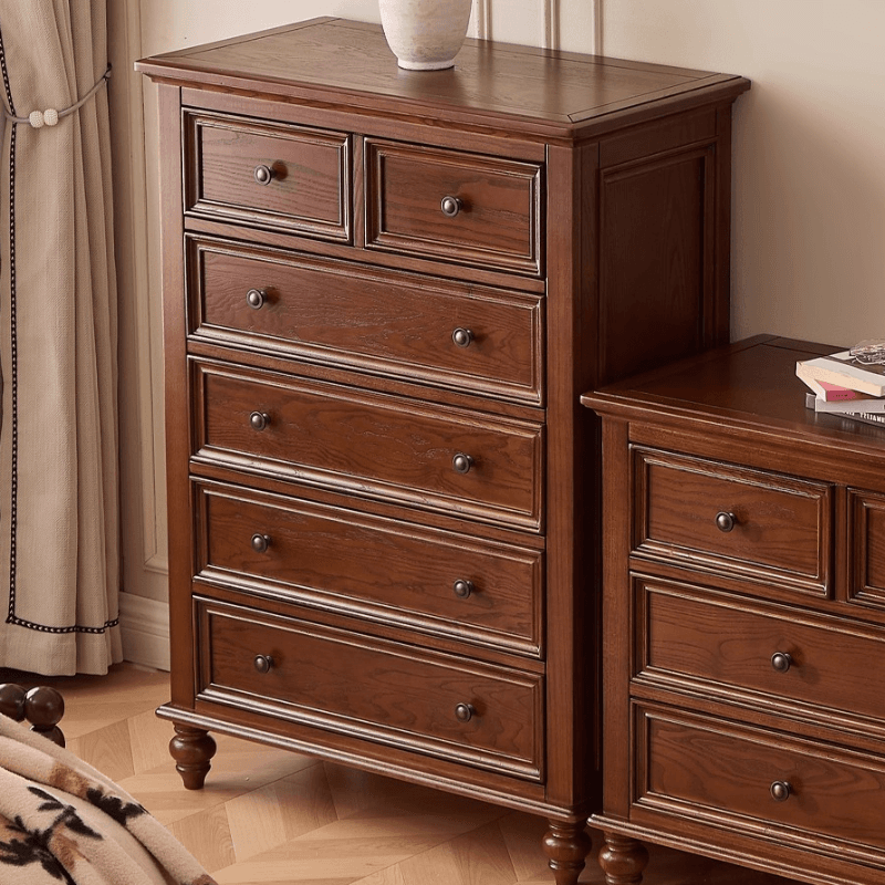 Cocoa Retro Ash Wood Double Dresser/Lingerie Chest/Bachelor Chest with 9/7/8 Drawers in Horizontal/Vertical Orientation thumbnail 2