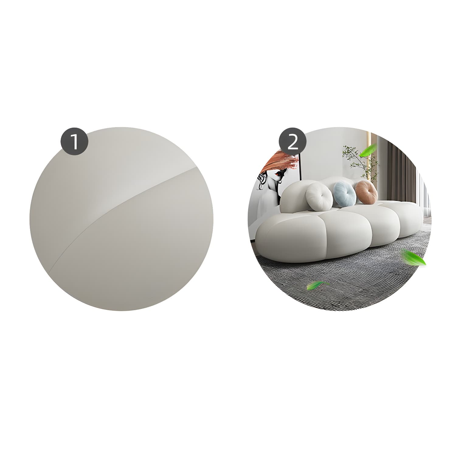 Contemporary Armless Wool Sofa with Tight Back and 3 Pillows thumbnail 19