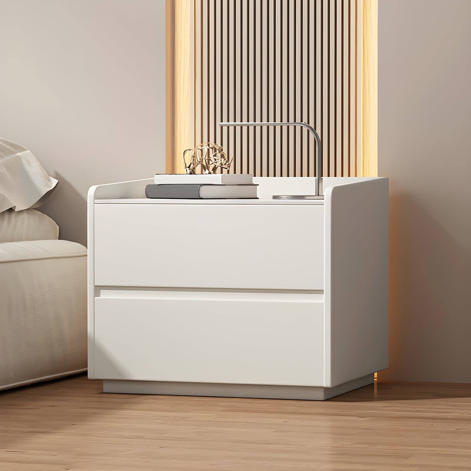 White Slate Countertop Nightstands Increase The Surrounding Height to Prevent Falling thumbnail 10