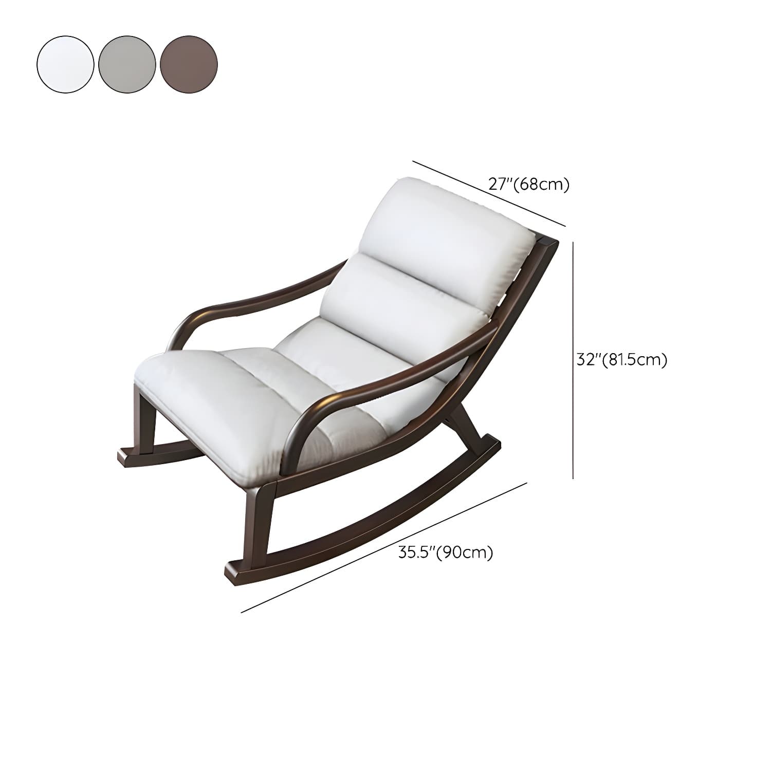 Reclining Solid Wood Living Room with Dark Legs Traditional Rocking Chair thumbnail 23