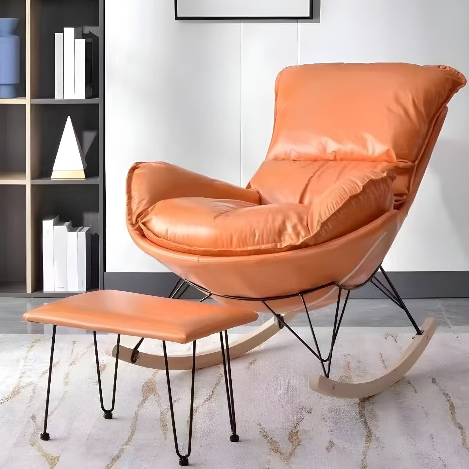 Contemporary Simple Style Rocking Chair Single Indoor Sofa Rocking Chair for Break thumbnail 6