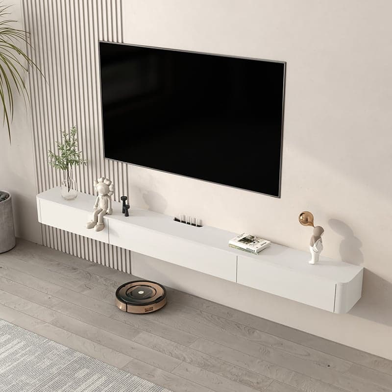 Contemporary Rectangular Wall Mounted TV Stand with Door Living Room thumbnail 4