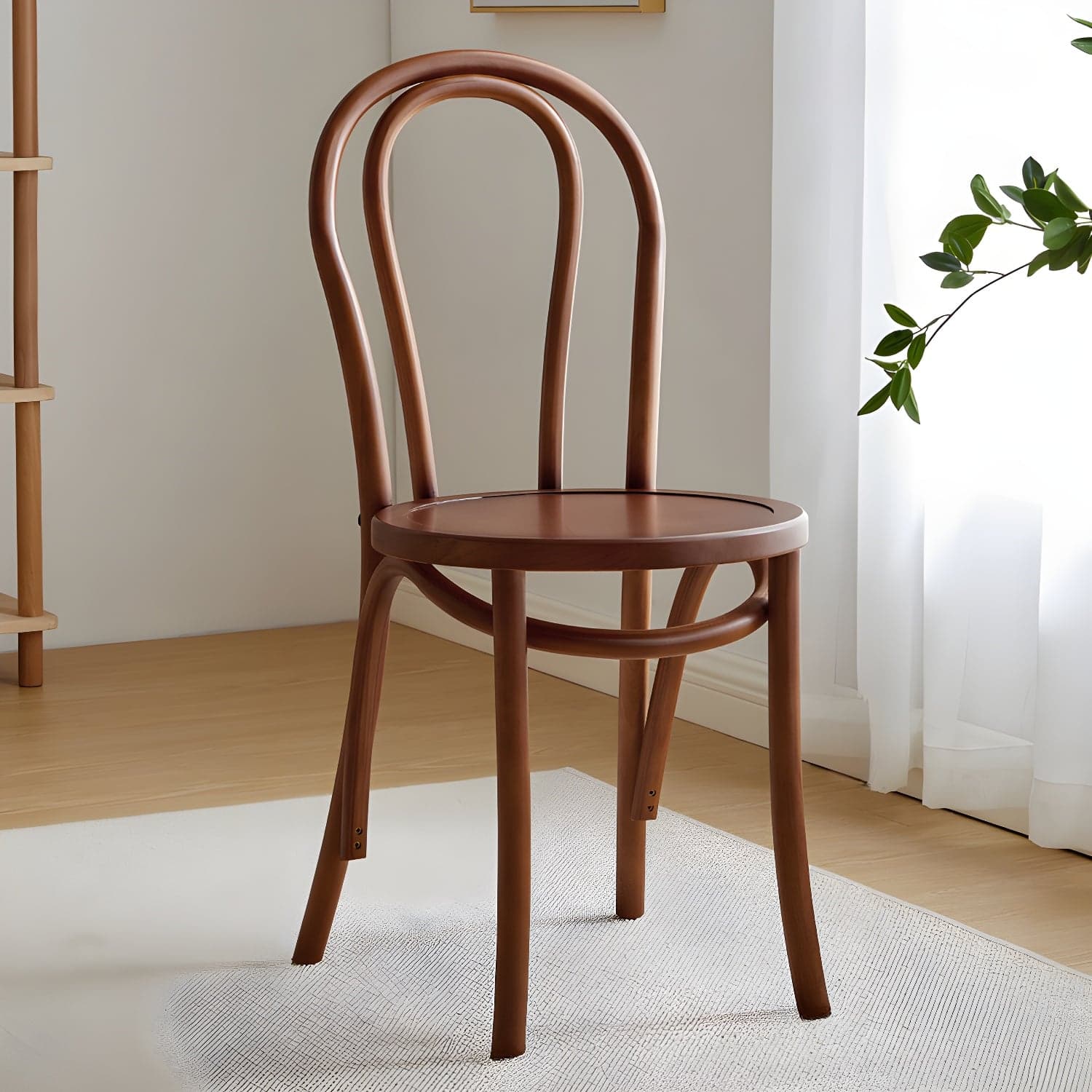 Scandinavian Wooden Side Chair with Standard Height and Armless Design thumbnail 8