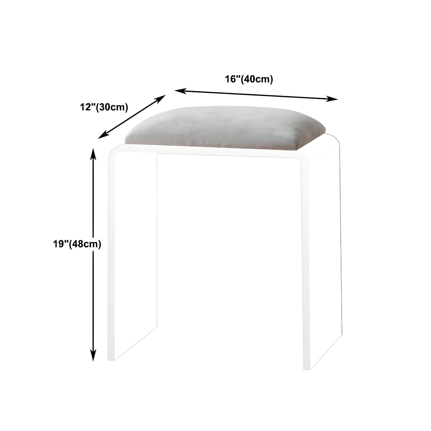 Contemporary Acrylic Vanity Desk 2-Drawer Vanity Dressing Table thumbnail 18