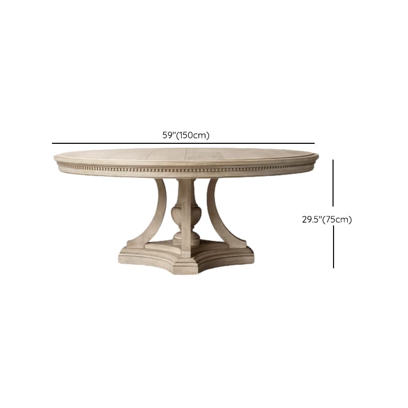 Standard Table Height Circular-shaped Fixed Dining Table for 6 People/2 People/4 People with a Distressed Gray Solid Oak Top in a Retro Style thumbnail 12