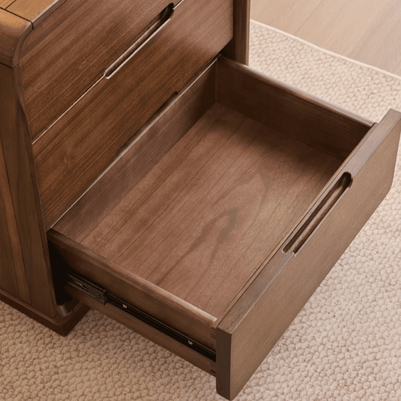 Cocoa Stylish Drawer Storage Nightstand with Walnut Countertop thumbnail 5