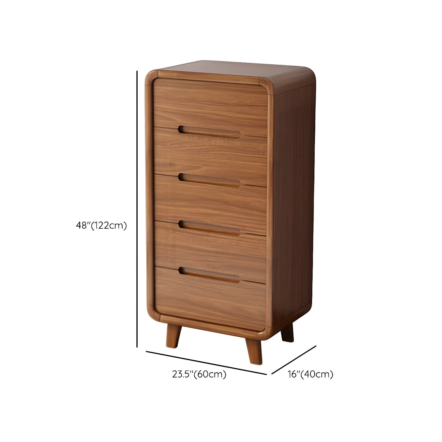 Modern Solid Wood Dresser with Narrow Profile and Drawers in Natural Finish thumbnail 23