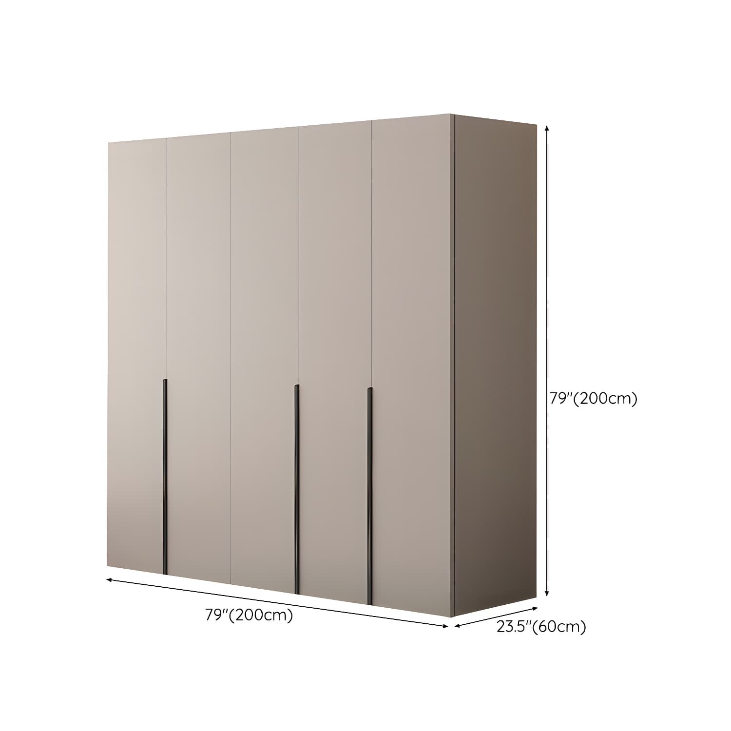 Modern Grey Wardrobe Armoire with Clothing Rod & Adjustable Shelves thumbnail 15