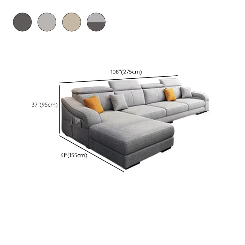 L-Shape Left Sofa Chaise for 5-seater with Sloped Arms in a Trendy Style thumbnail 16