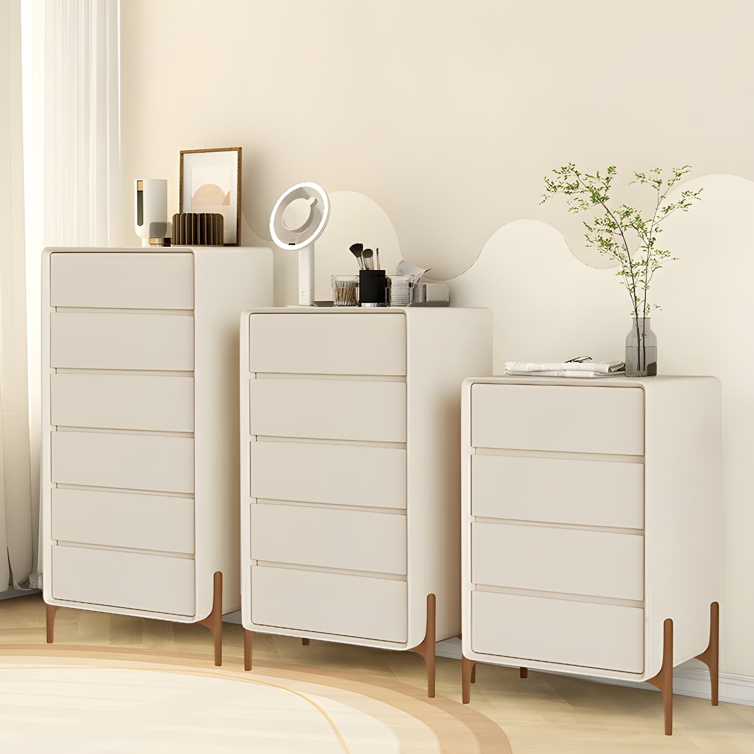Modern Oak Wood And Leather Exterior Bachelor Chest with Soft-Close Drawers - Vertical Orientation - image 10