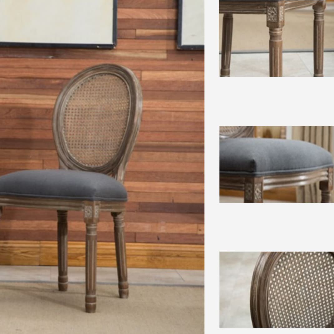 Farmhouse Dining Chair with Wood Legs King Louis Back Side Chair for Home Use thumbnail 14