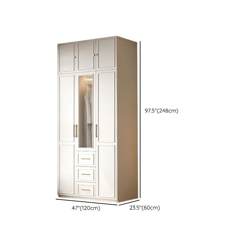 Modern Manufactured Wood Standalone Almirah with Soft Close Drawer, Soft Close Door, Interior Shelves, and Hanging Rod thumbnail 22