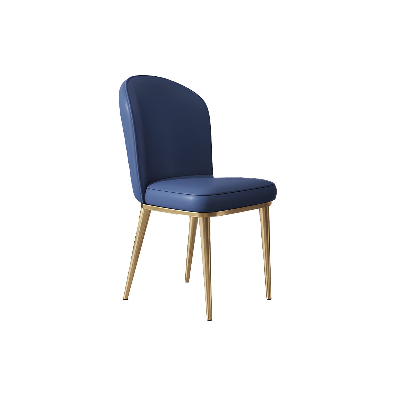 Glam Style Side Chair Leather Gold Frame Dining Chair for Home thumbnail 14