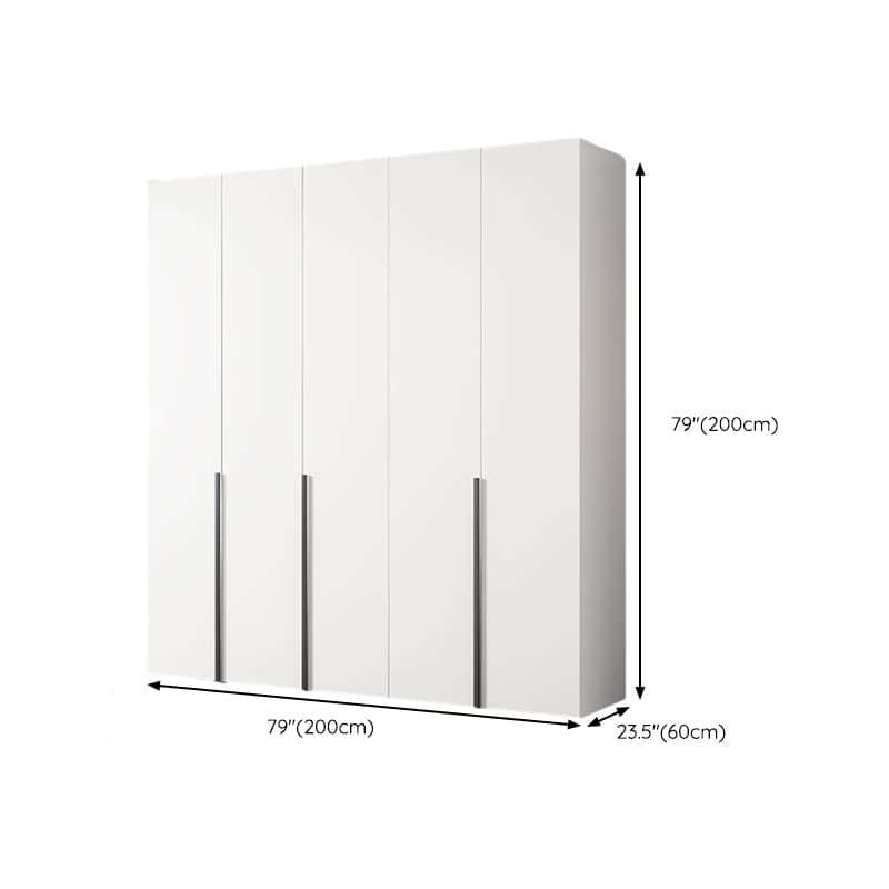 White Wood Wardrobe Armoire with Hinged Doors and Shelves Included thumbnail 15