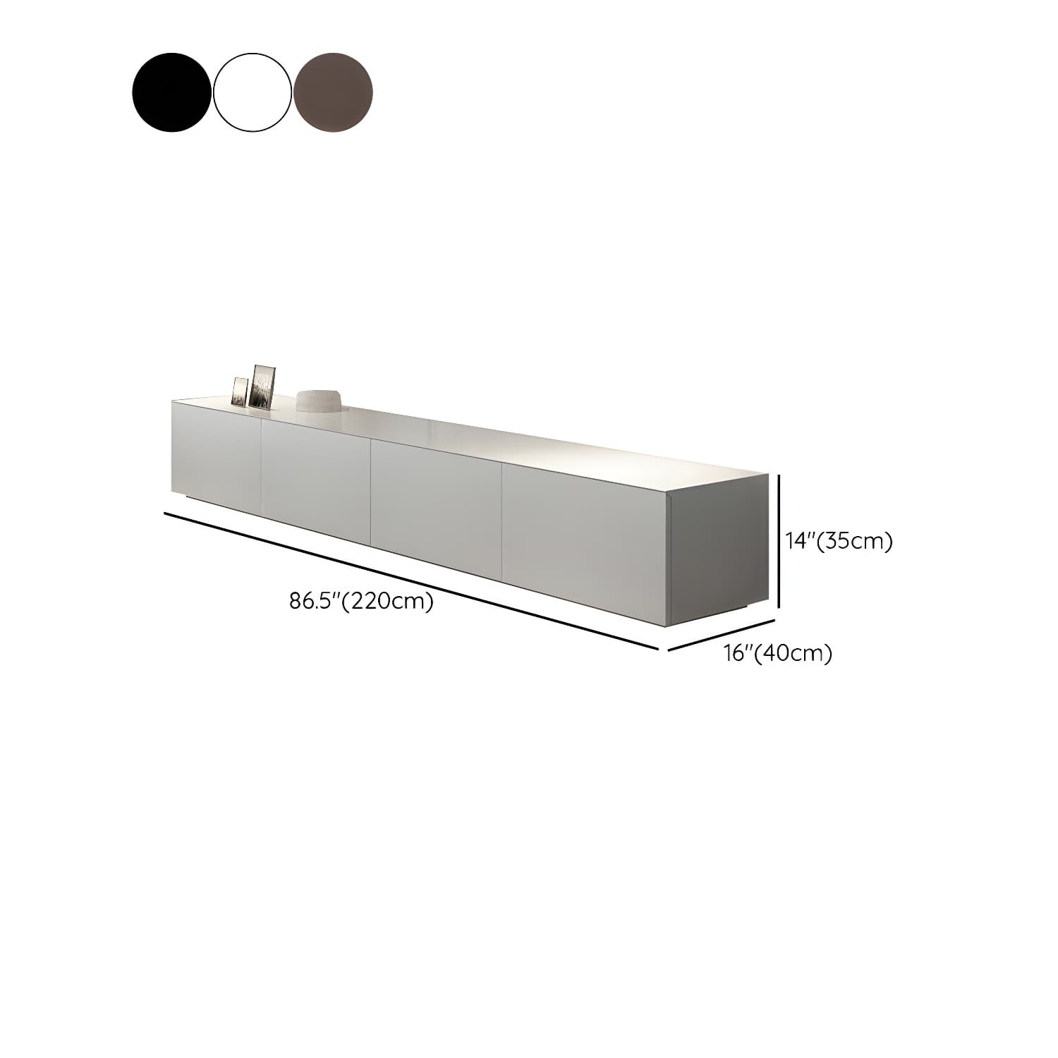 Modern TV Stand with Drawers and Soft Close Glides - Low Height, Wood Material thumbnail 14