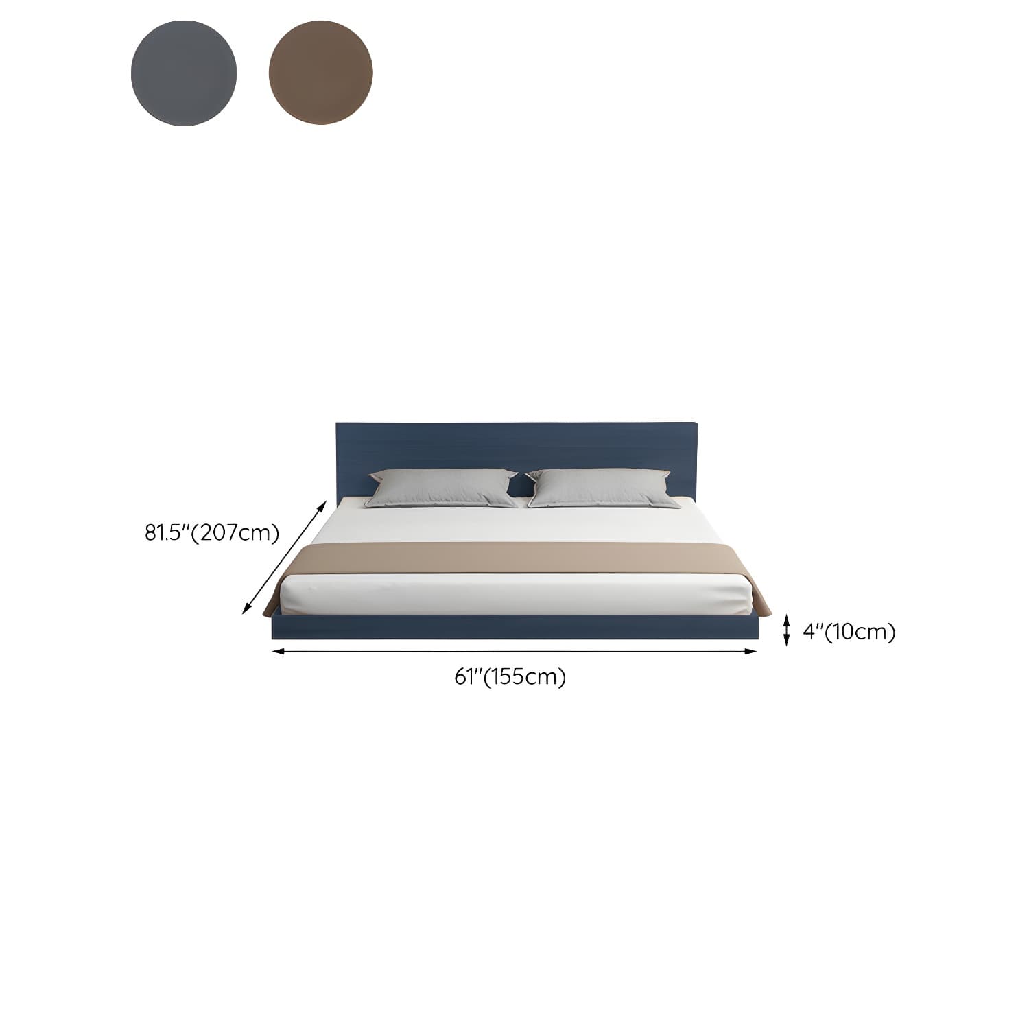 Solid Wood Platform Bed Mid-Century Modern Platform Bed Frame Mattress Included thumbnail 20