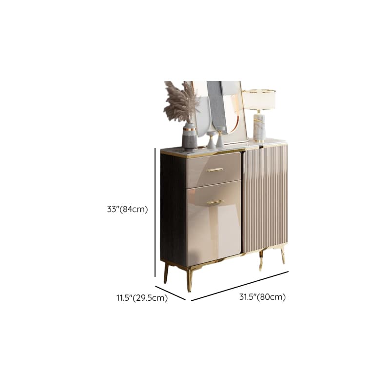 Luxury Off White Sideboard with Faux Marble Countertop and Standalone Design thumbnail 19