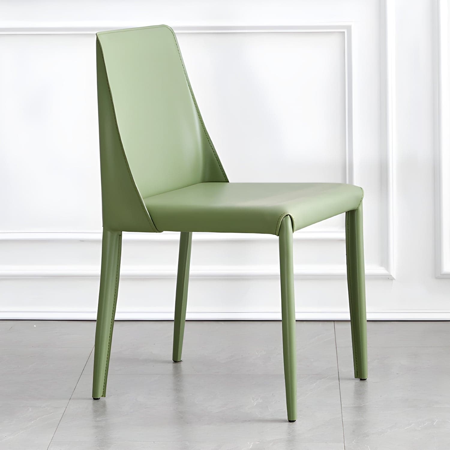 Modern Metal Dining Room Chairs Armless Leather Dining Chair for Restaurant thumbnail 4