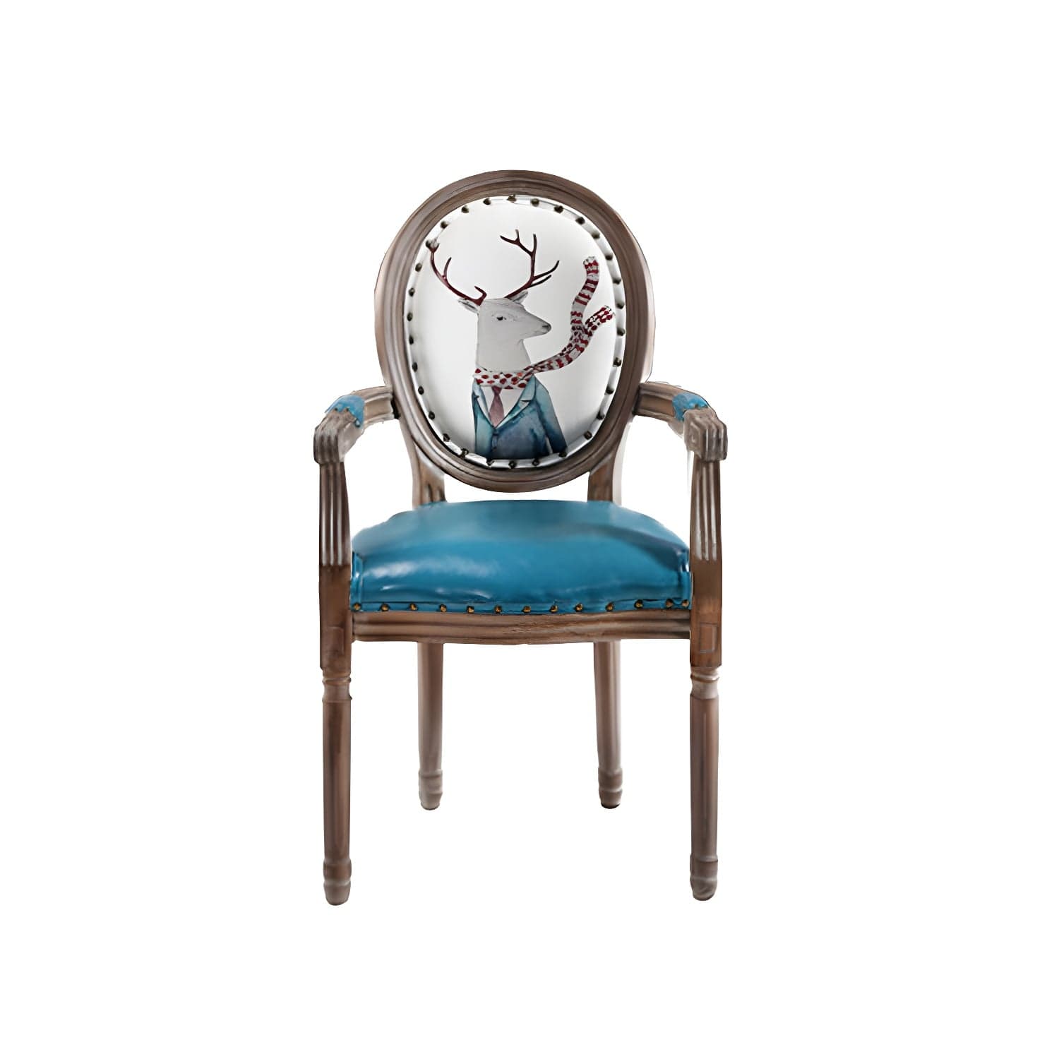 French Country Upholstered Armless Chair Home Solid Wood Dining Chair thumbnail 11