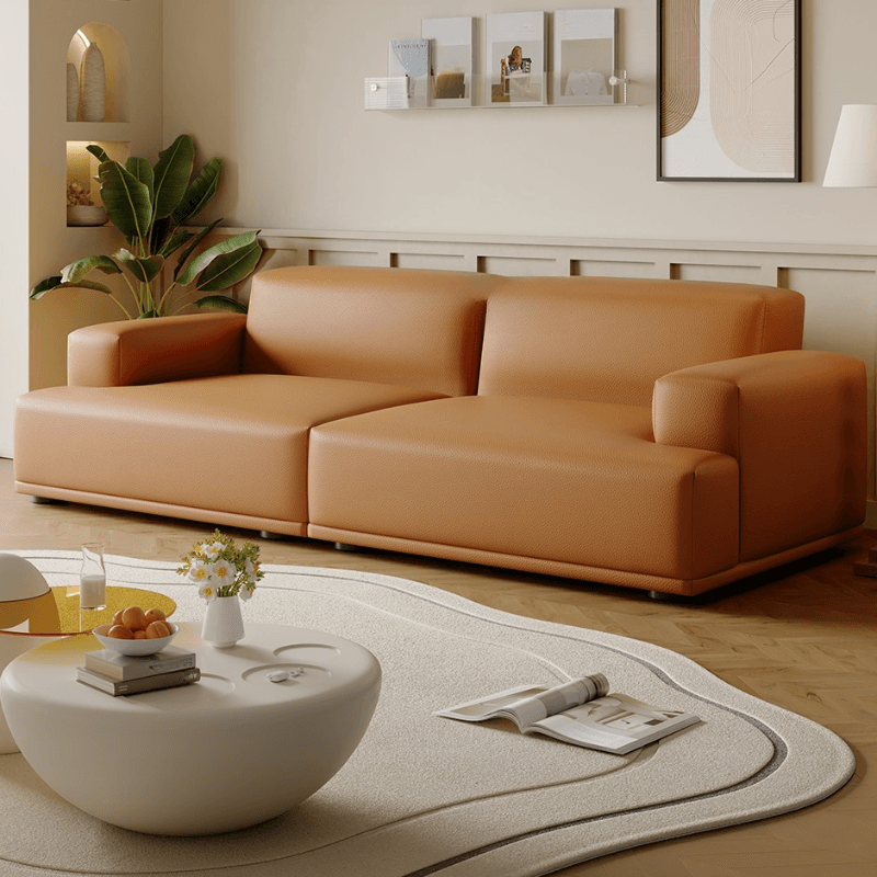 Modish Solid Color Stain Resistant Standard Sofa in Light Gray/Rose/Amber Color, 3-seater/4-seater/5 Person with 2 Pillows thumbnail 9