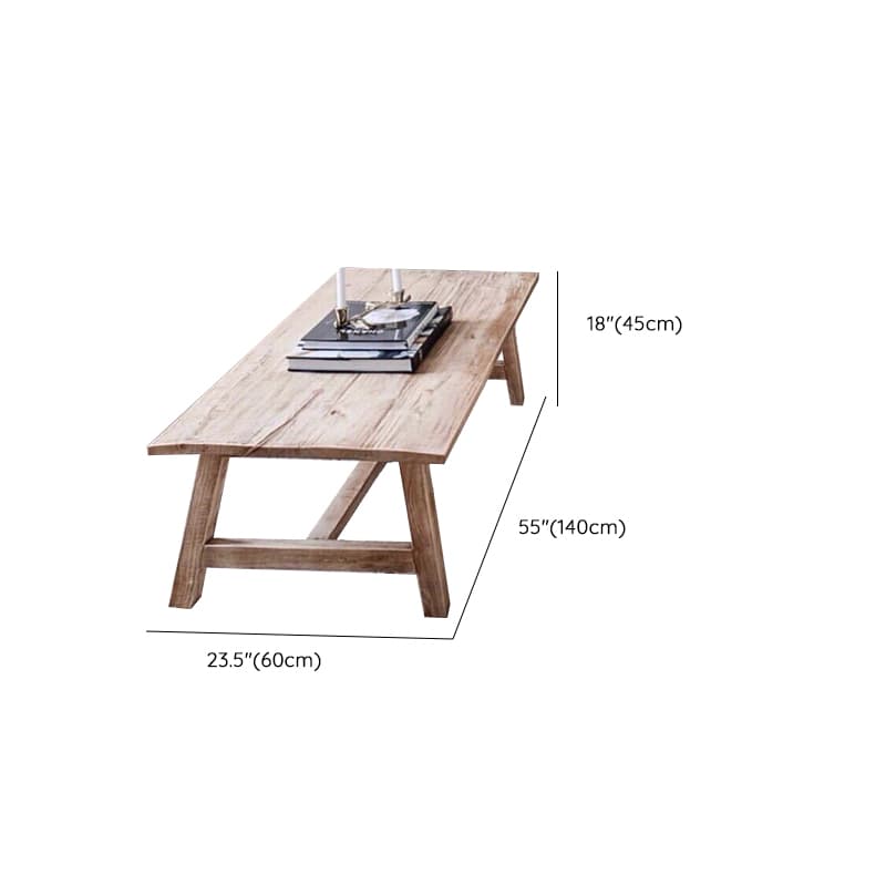 Classic Weathered Wood Wagon Wheel Pine Square Coffee Table with Rotating Roller Wheels for Home thumbnail 9