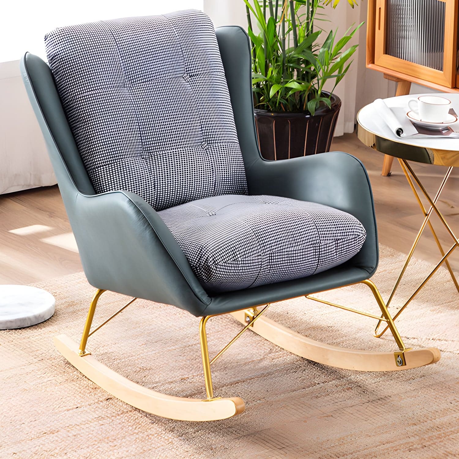 Modern Style Lounge Leisure Rocking Chair Home Lazy Sofa Chair thumbnail 7