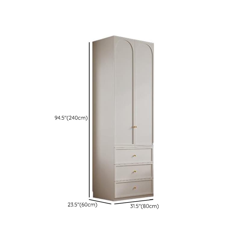 Minimalist Manufactured Wood Independent Almirah with 3-Drawer, Interior Shelves, and Clothing Rod thumbnail 16
