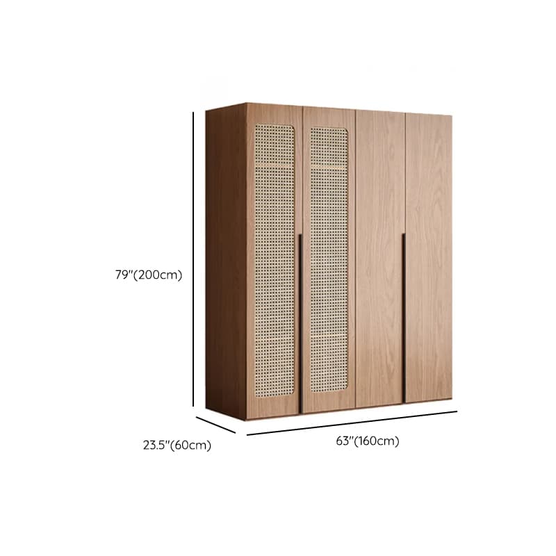 Cocoa Art Deco Self-supporting Cabinet Armoire with Soft Close Drawer, Interior Shelves, and Hanging Rod thumbnail 23